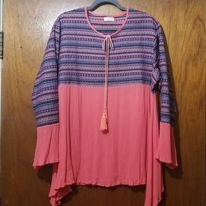 Velzera Tapestry plus size boho top